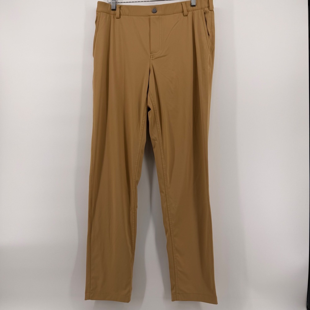 Redvanly Mens Golf Pants Tan Khaki Stretch Performance Trousers Size 33x32